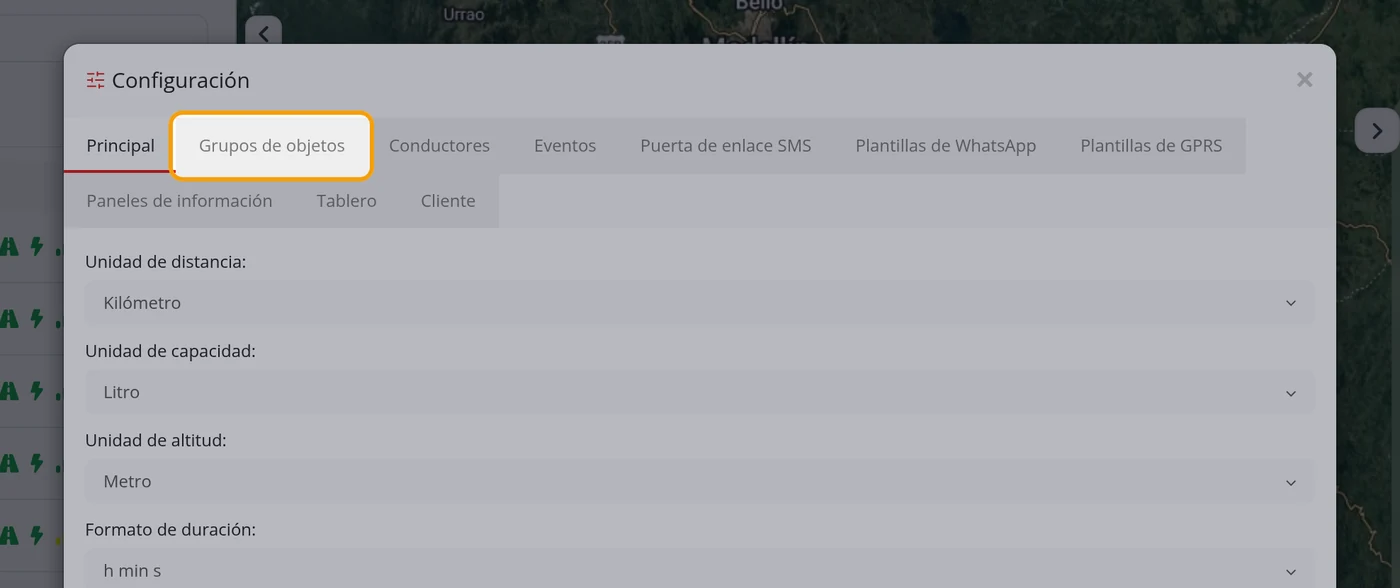 Abra la pestaña Grupos de objetos