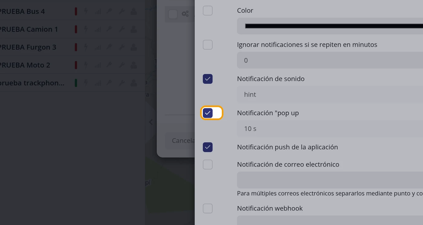 Revise el aviso en pantalla