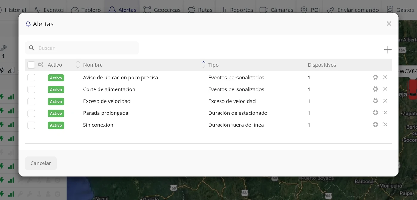 Si el evento SÍ aparece: el problema es el aviso