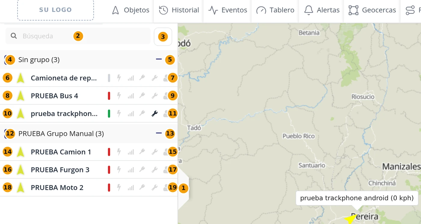 El panel de la izquierda