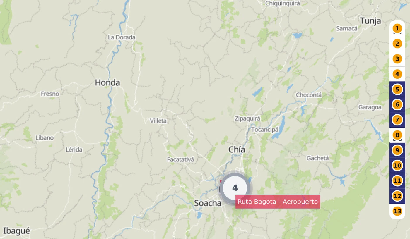 Los mandos del mapa, a la derecha