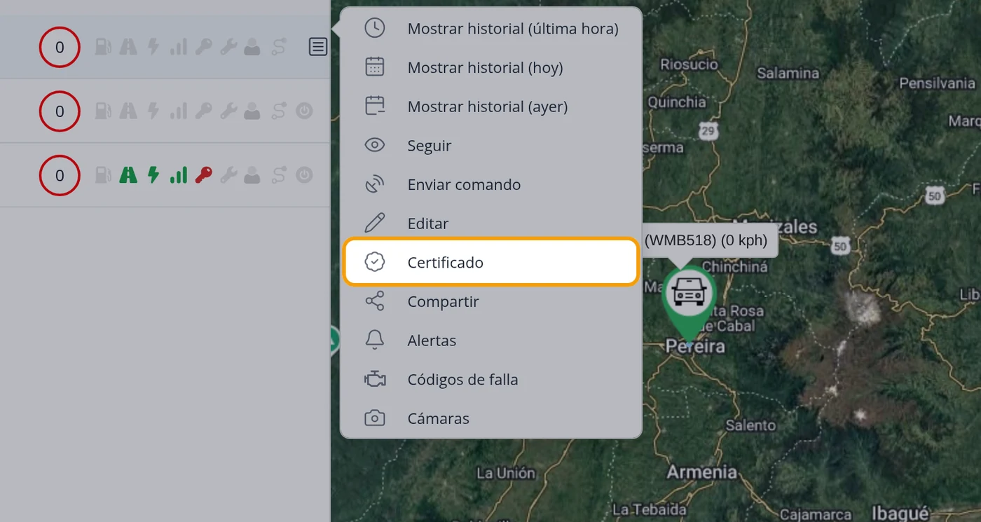Elija Certificado