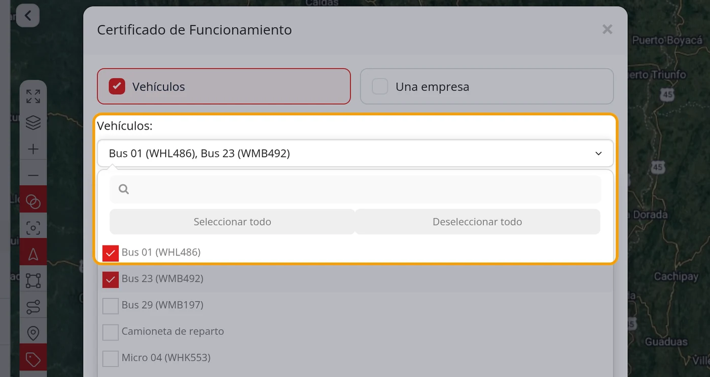 Varios vehículos: márquelos en la lista