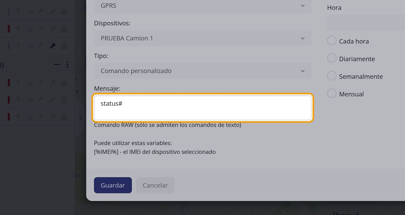 Escriba la orden