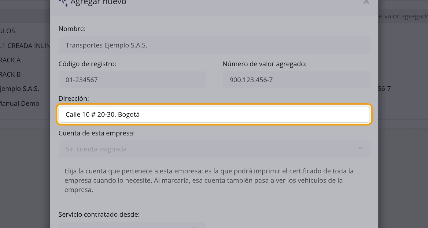 En Dirección, la dirección de la empresa
