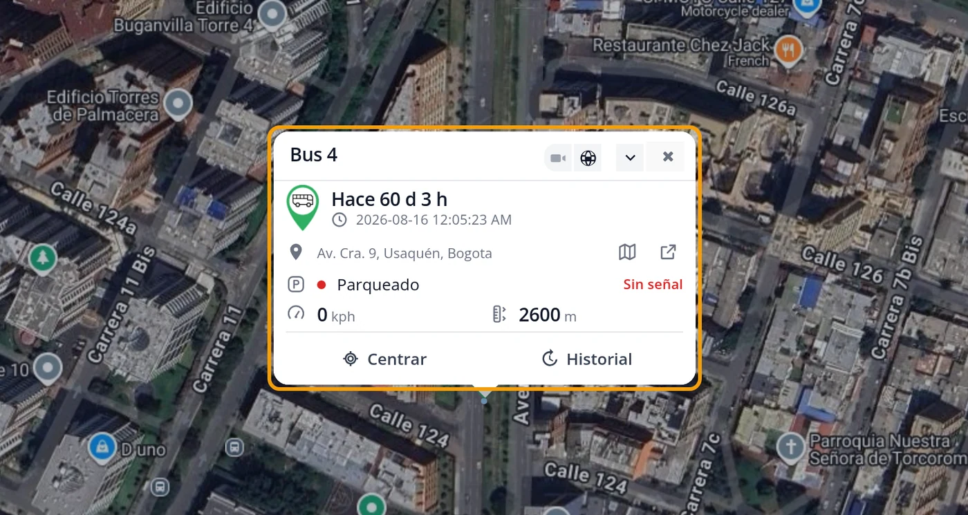 Click the vehicle on the map
