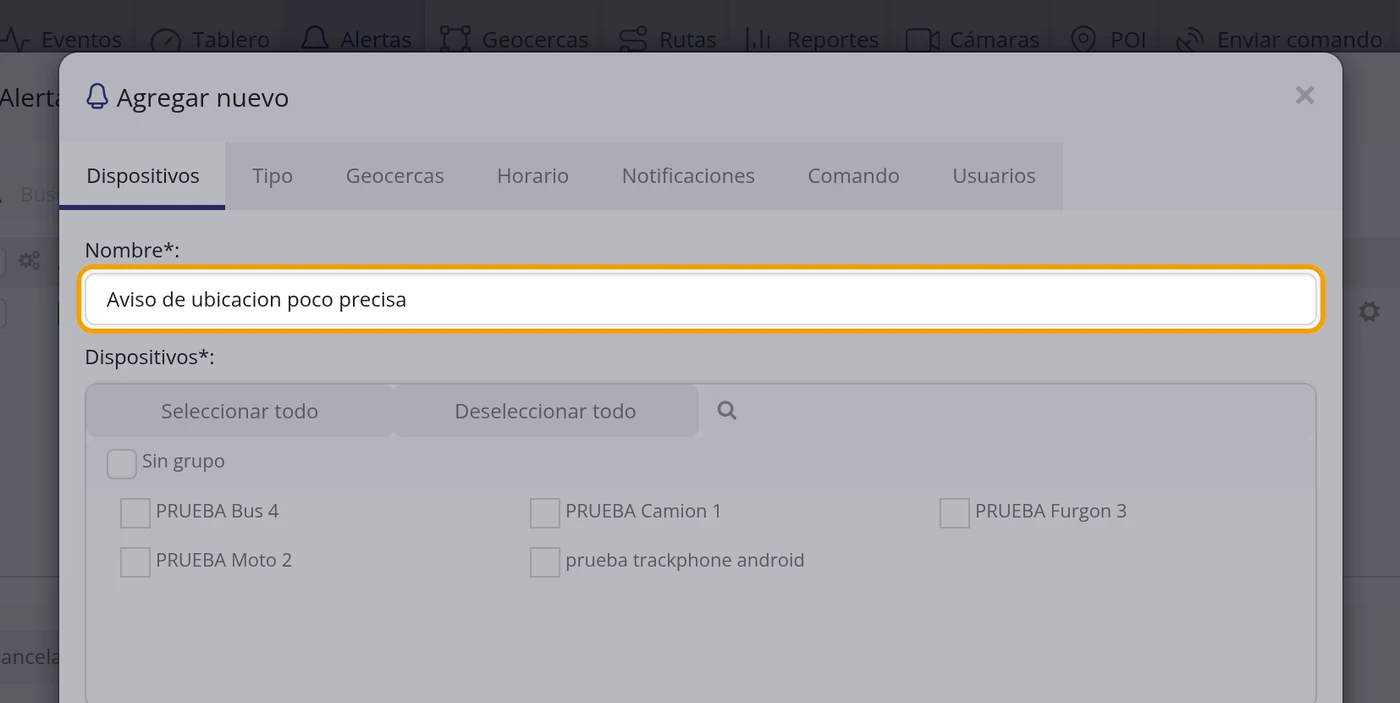 Póngale nombre a la alerta