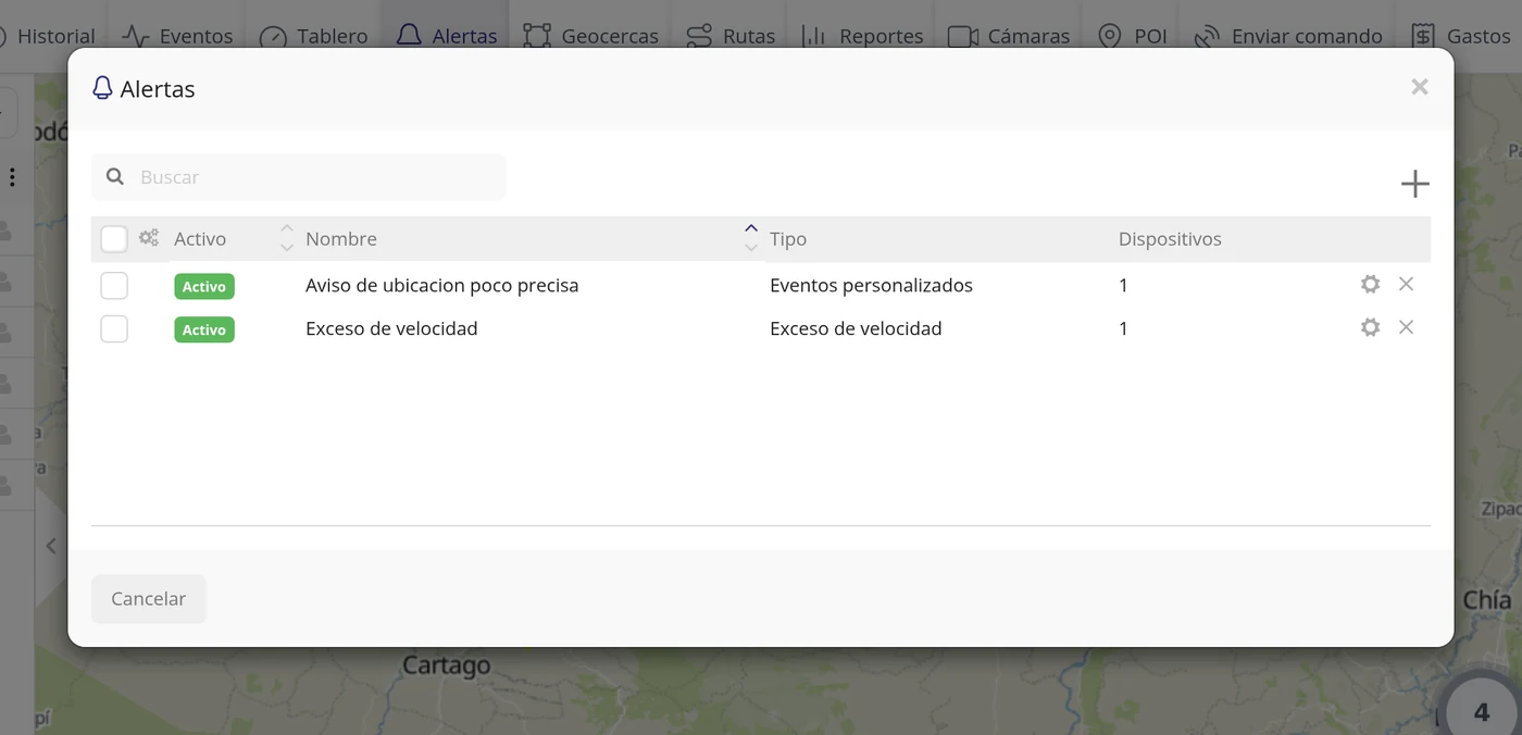 Compruebe la alerta en la lista