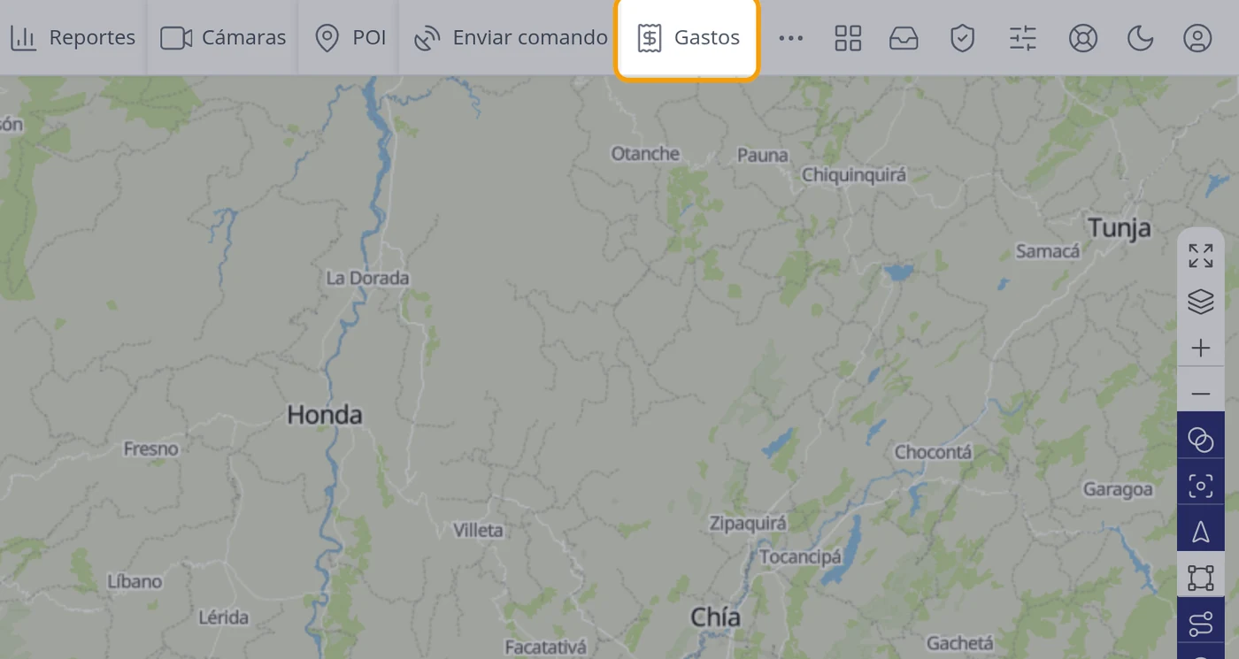 Pulse Gastos en la barra de arriba