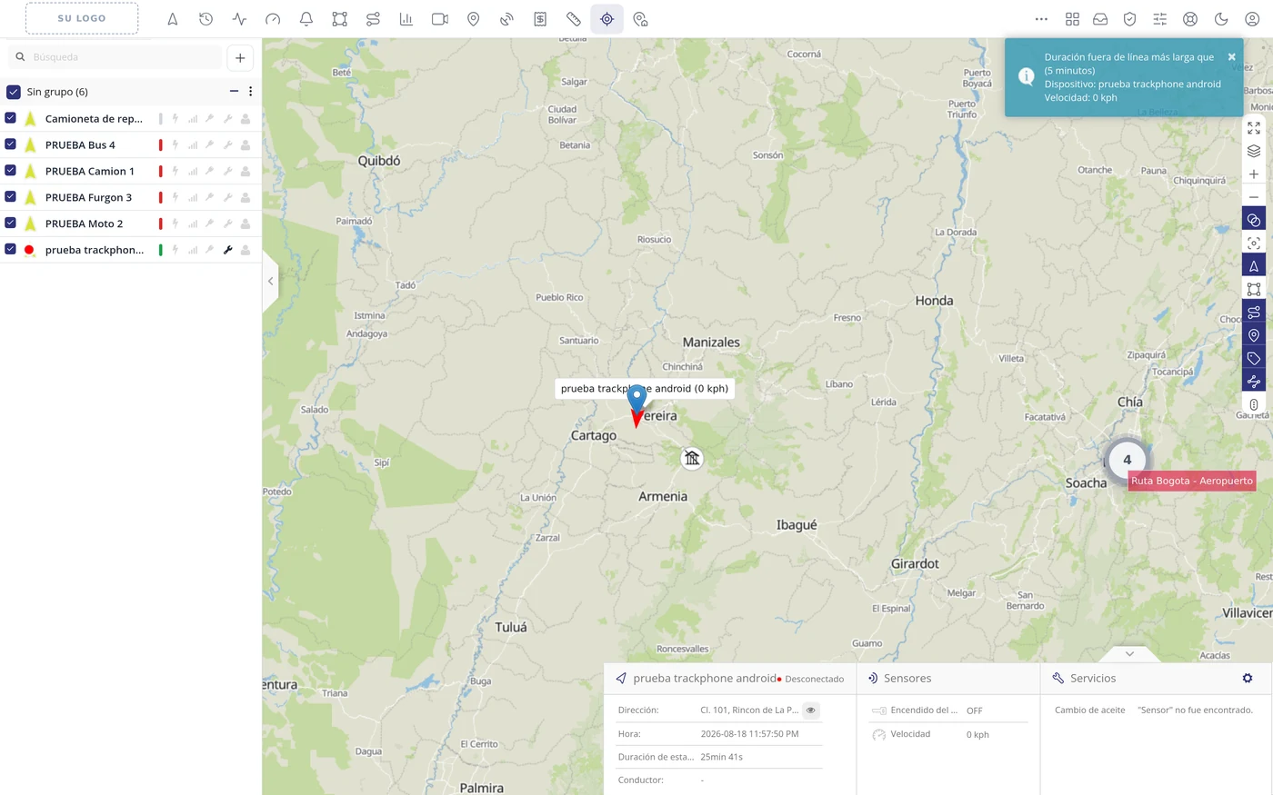 Compruebe que el mapa se fue al punto