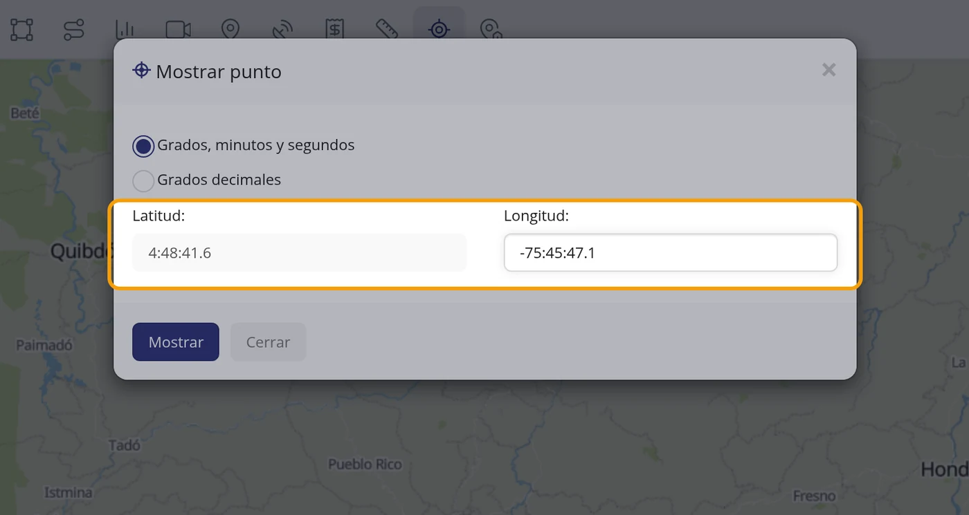 Si prefiere grados, minutos y segundos