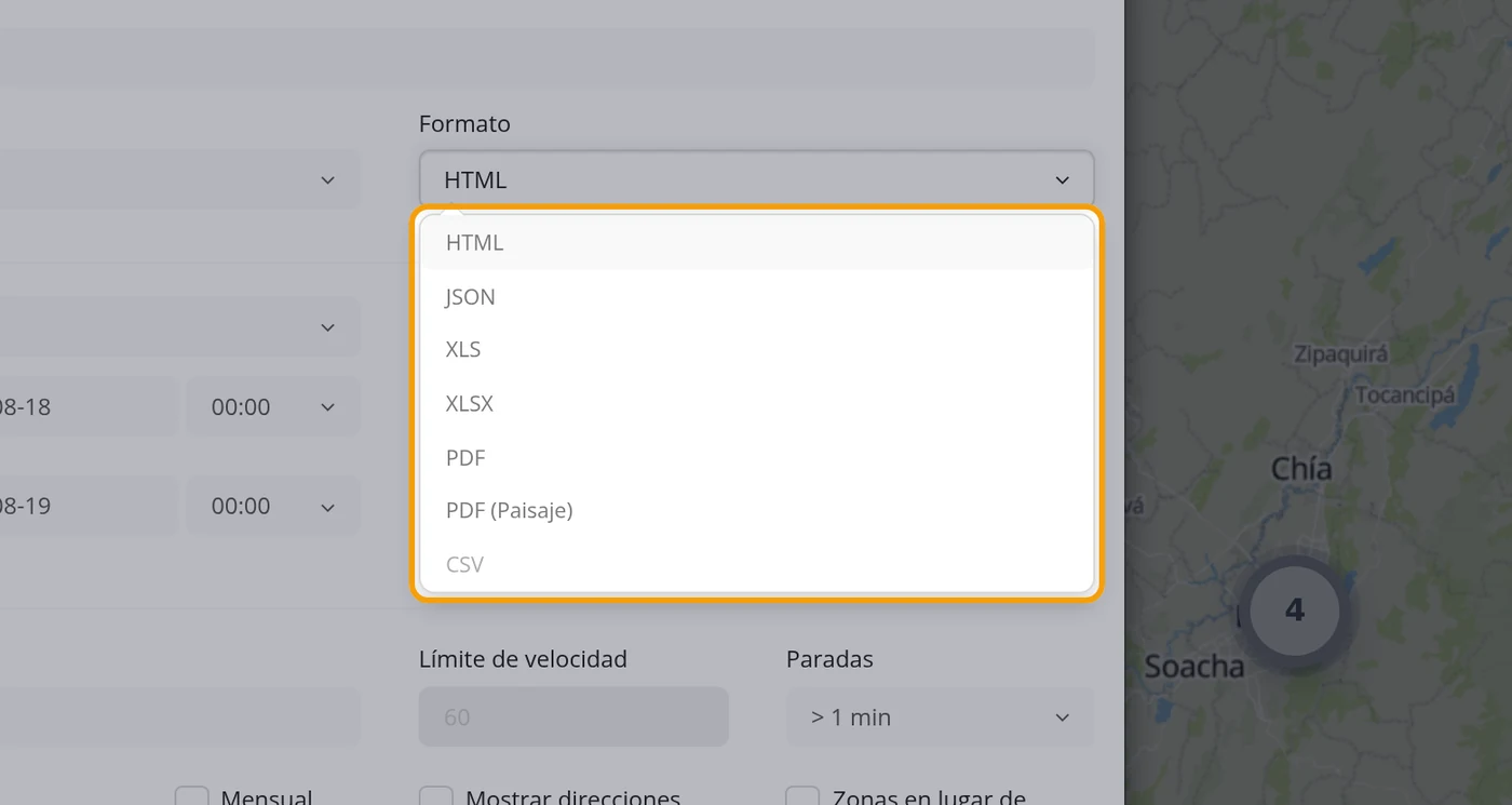 Deje o cambie el Formato