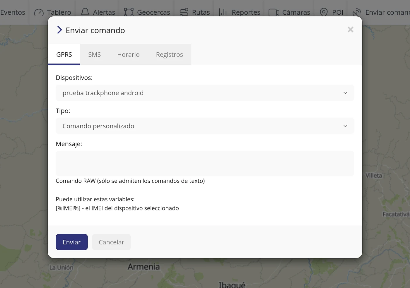 Enviar comando: mandarle una orden al equipo