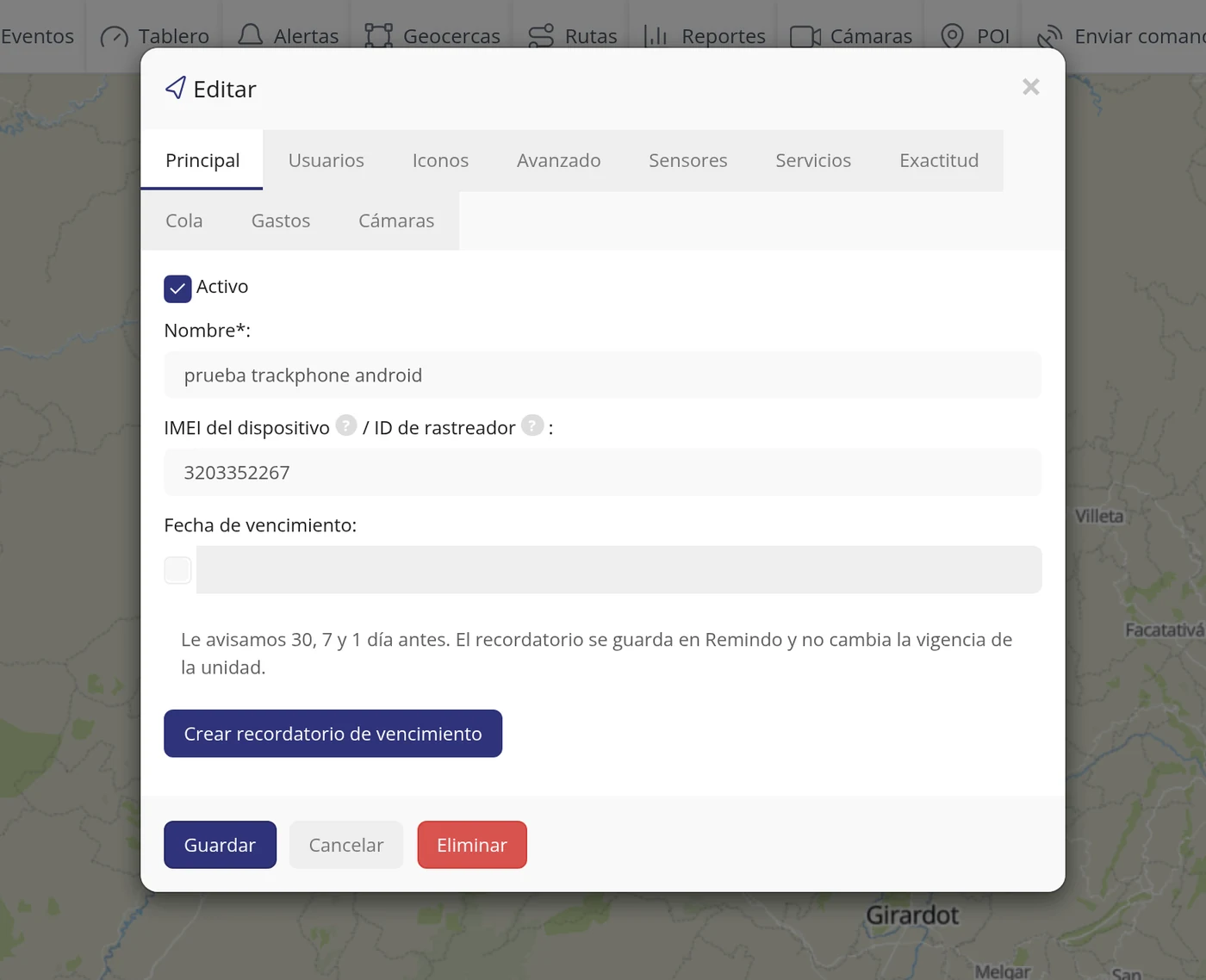 Editar: cambiar los datos del vehículo