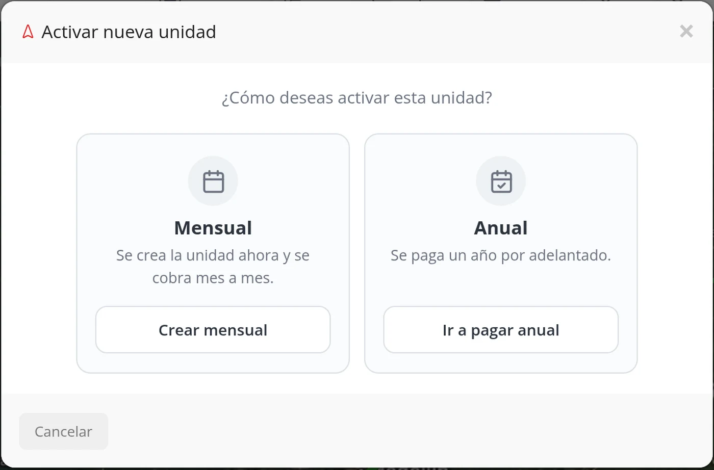 Primero le pregunta cómo va a activar la unidad
