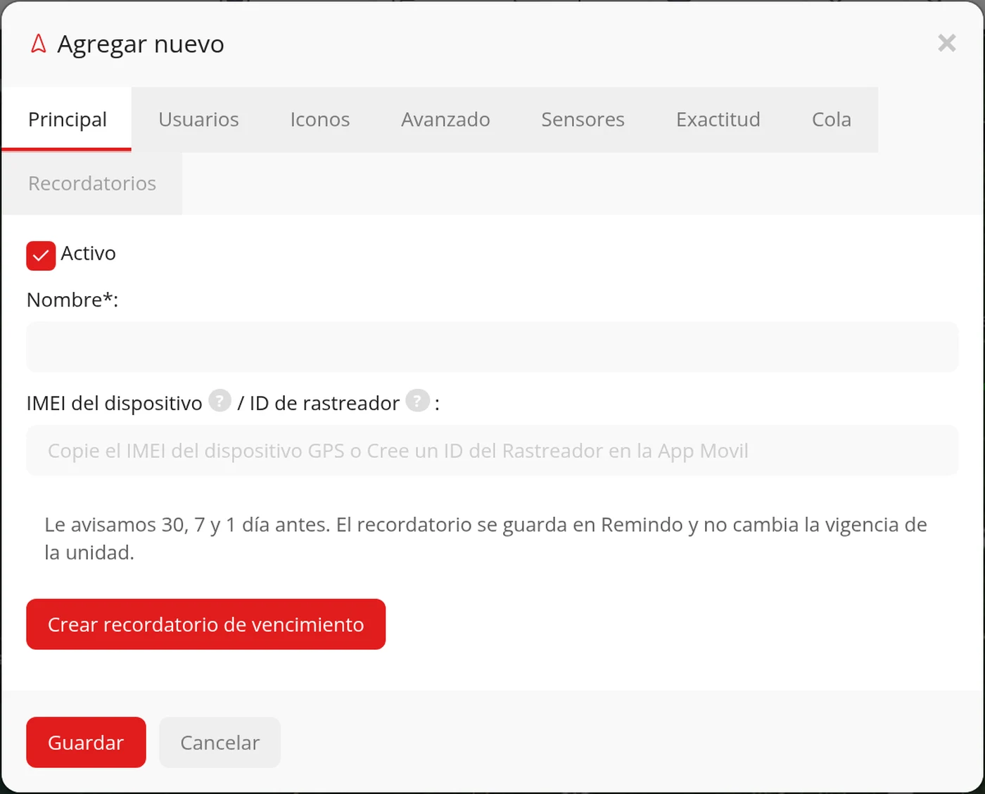 Principal: lo único imprescindible