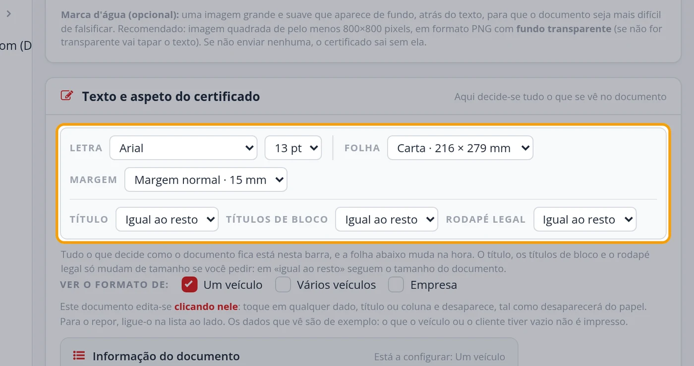 A barra de cima manda no aspecto