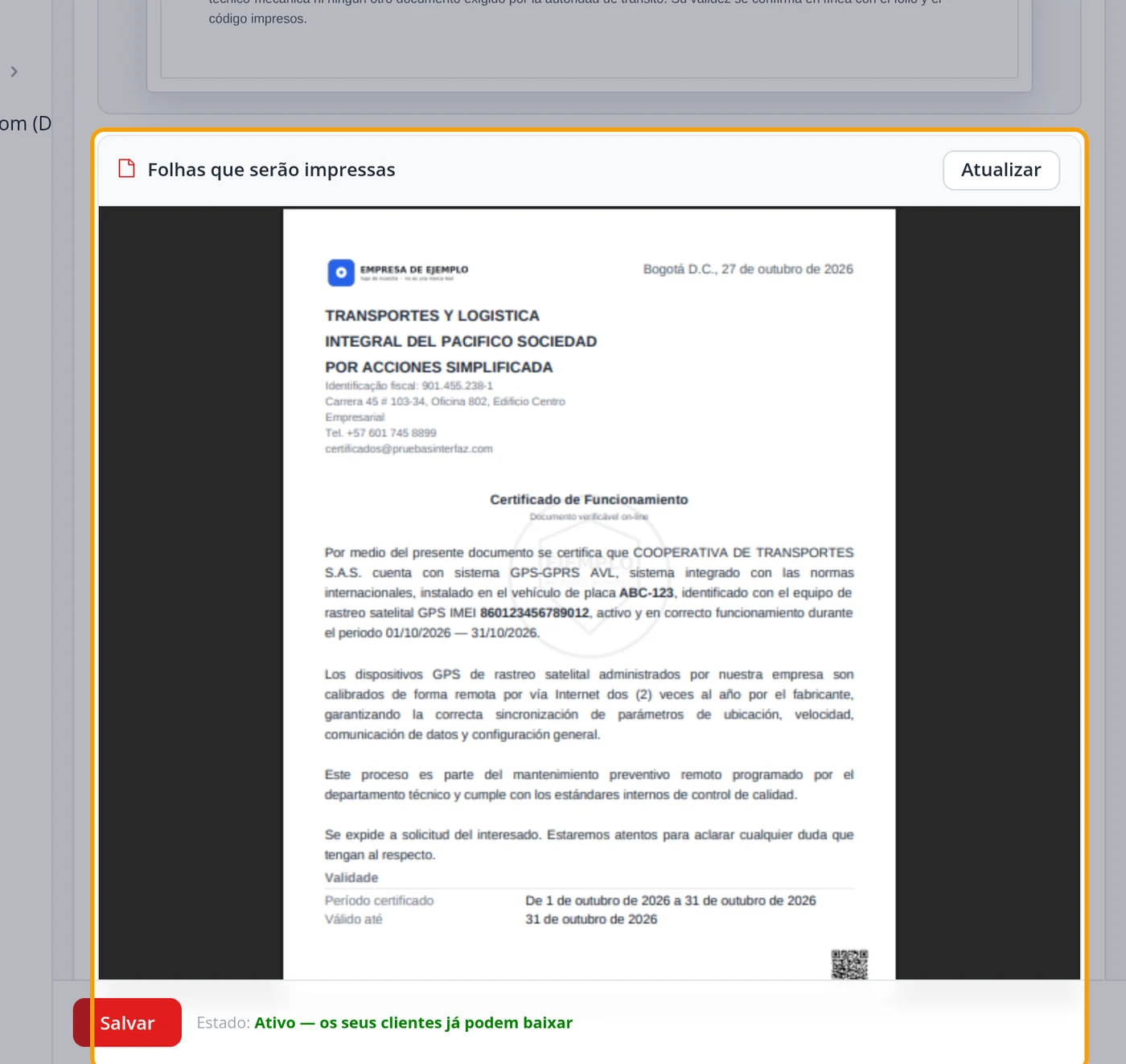 Confira as Folhas que serão impressas