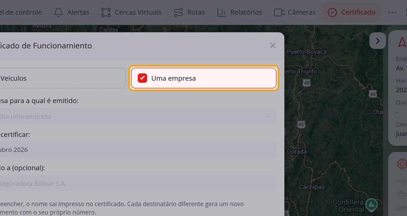 Para uma empresa inteira, escolha Uma empresa