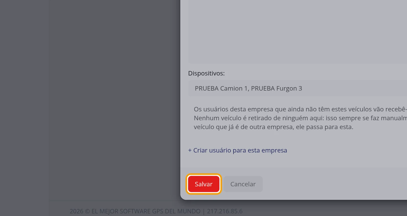 Clique em Salvar