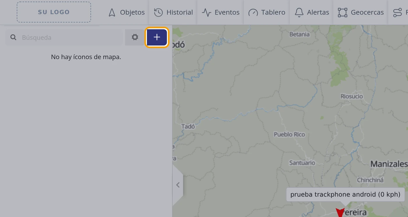 Pulse el botón azul del signo +