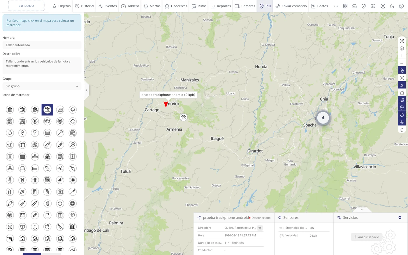 Pulse en el mapa donde está el sitio