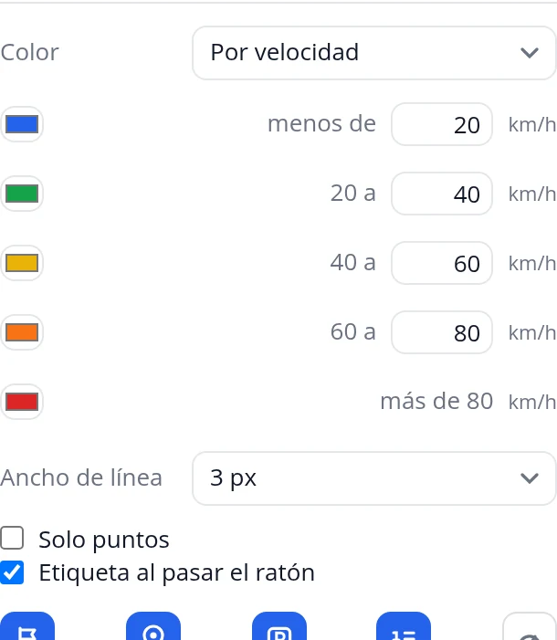 Ajuste los tramos de color a su flota