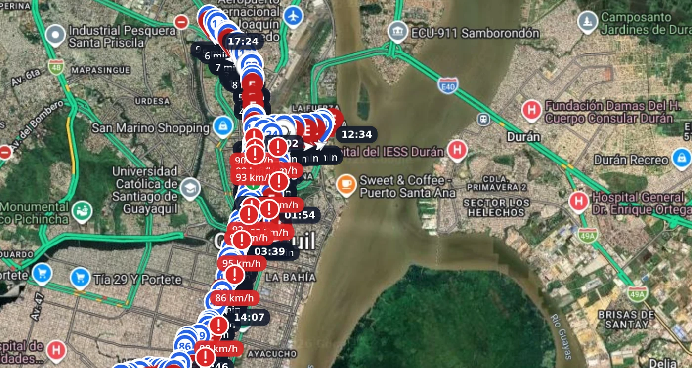 Separe las paradas de los estacionamientos
