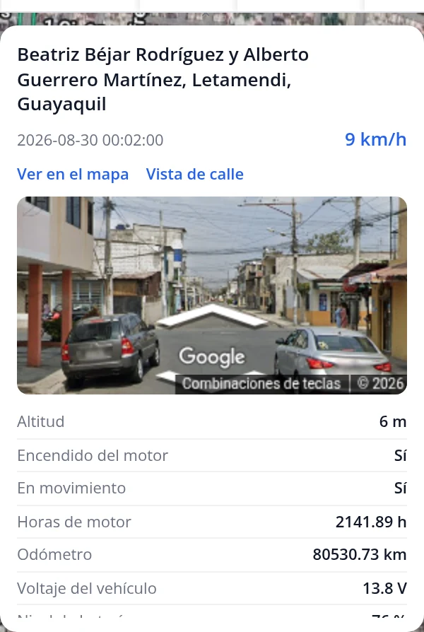 Pulse un punto del recorrido