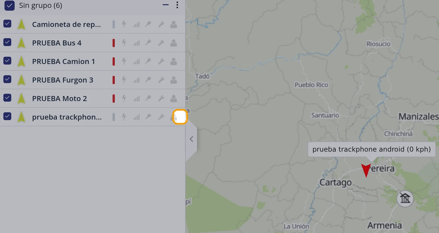 Abra el menú del vehículo