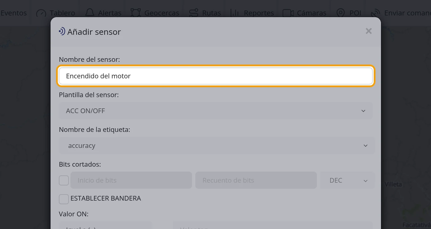 Escriba el nombre del sensor