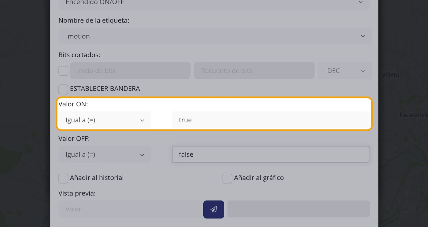 Diga qué valor es ON y qué valor es OFF